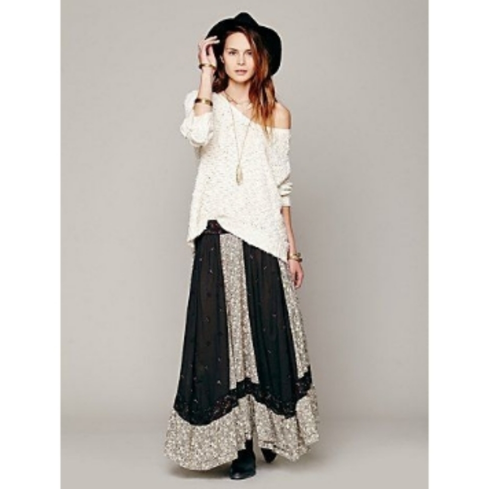 Free People Heirloom Sushi Voile Maxi Skirt